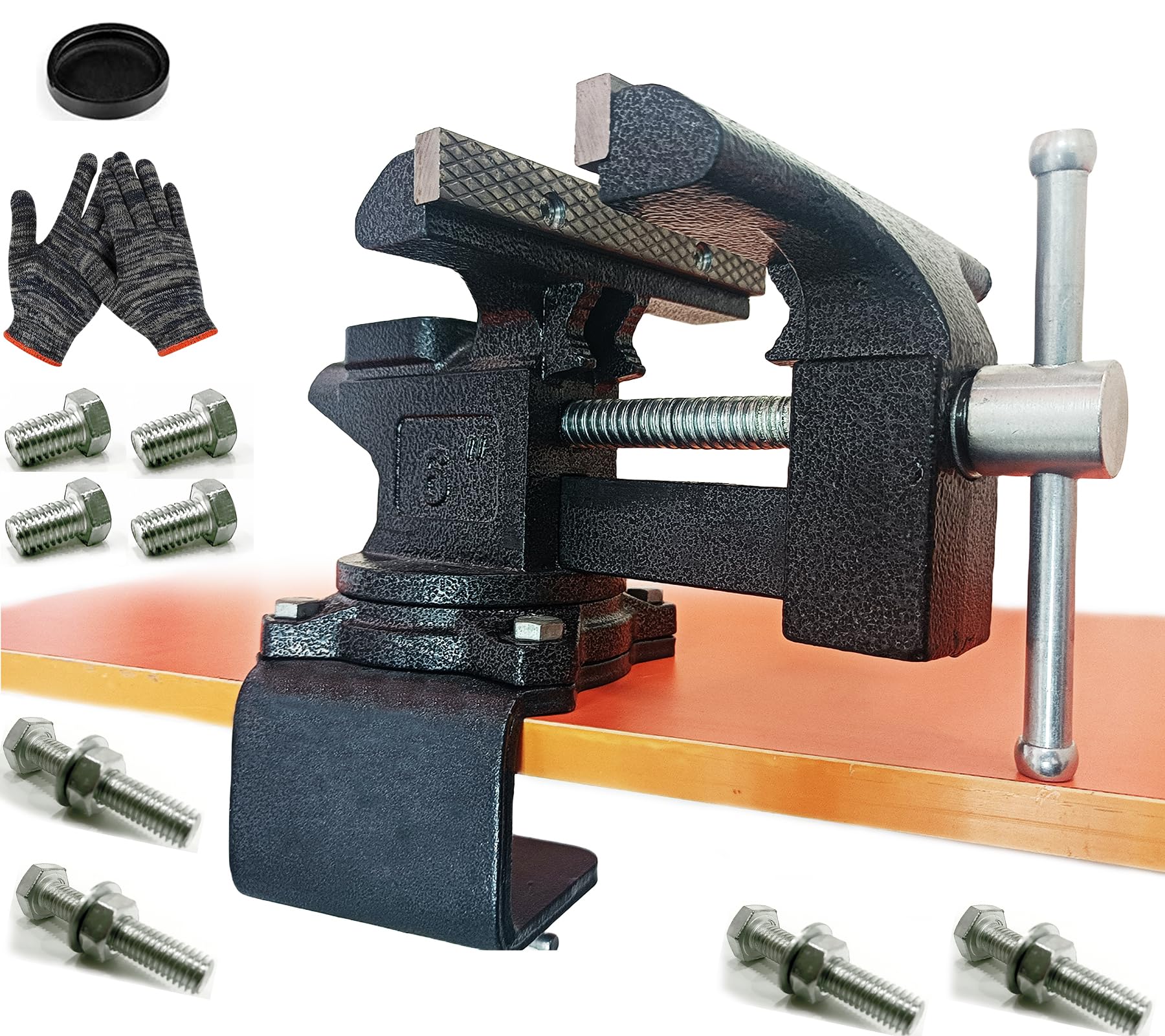 MYTEC 2-In-1 Bench Vise Heavy Duty for Workbench, 6.0