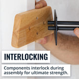 StoreYourBoard Tool Max Single Storage Rack, Solid Wood and Steel, Holds 50 lbs, Wall Mount Home and Garage Hook Organizer and Hanger, Small StoreYourBoard