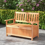 Tangkula 48 Inch Hardwood Patio Storage Loveseat with Versatile Flip Top Design Tangkula