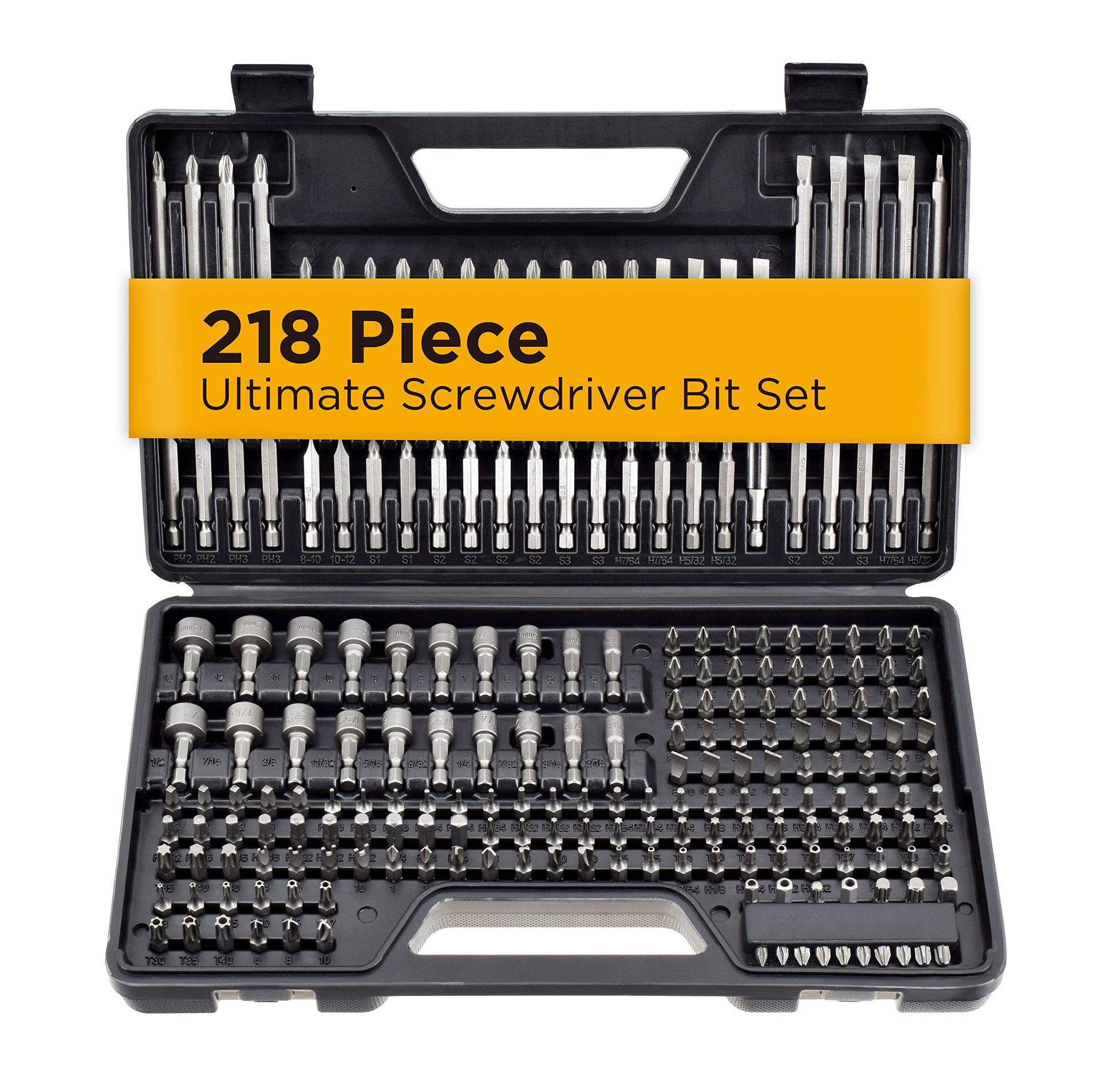 Jackson Palmer 218 Piece Ultimate Screwdriver Bit Set, High Grade Carbon Steel, Includes Hard-to-Find Security Bits - WoodArtSupply