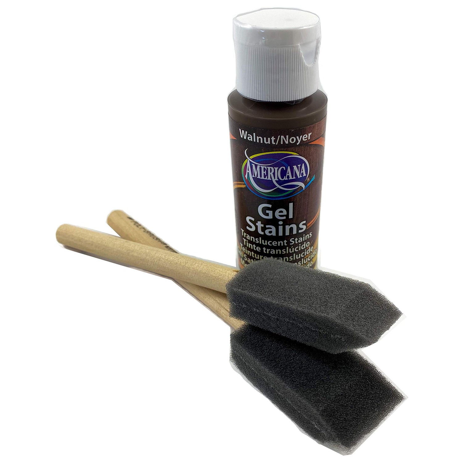 Deco Art Americana Walnut Gel Stain Painting Kit, 1 2-Ounce Gel Stain, 2 1-Inch Sponge Brushes. Unique Craft