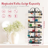 iDavosic.ly 6 Tier Metal Rotating Earring Holder Organizer, 264 Holes Earring Storage Display Tower Rack, Adjustable Earring Tree Organizer for Women iDavosic.ly