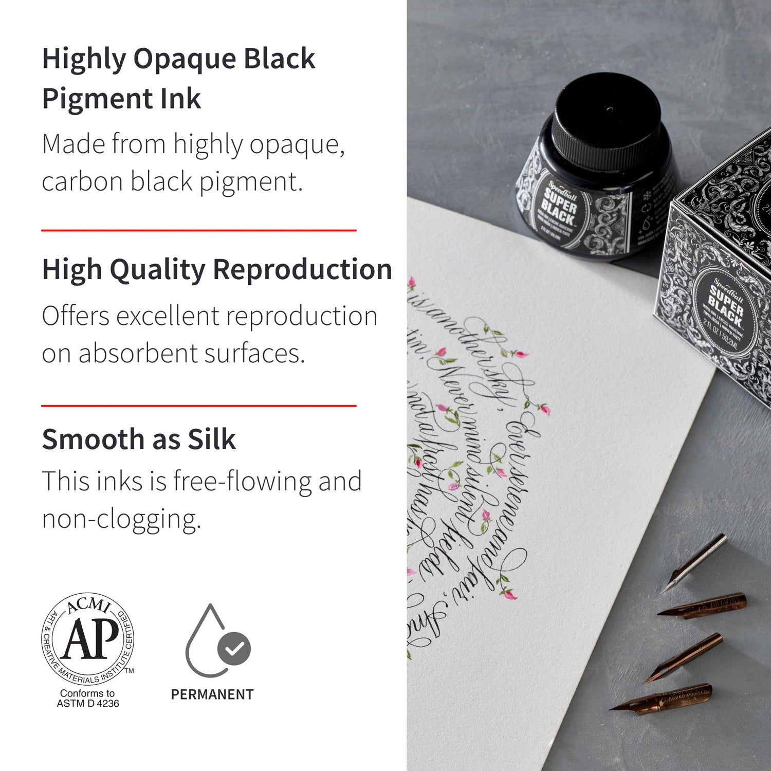 Speedball Super Black India Ink, 2-Ounce Speedball