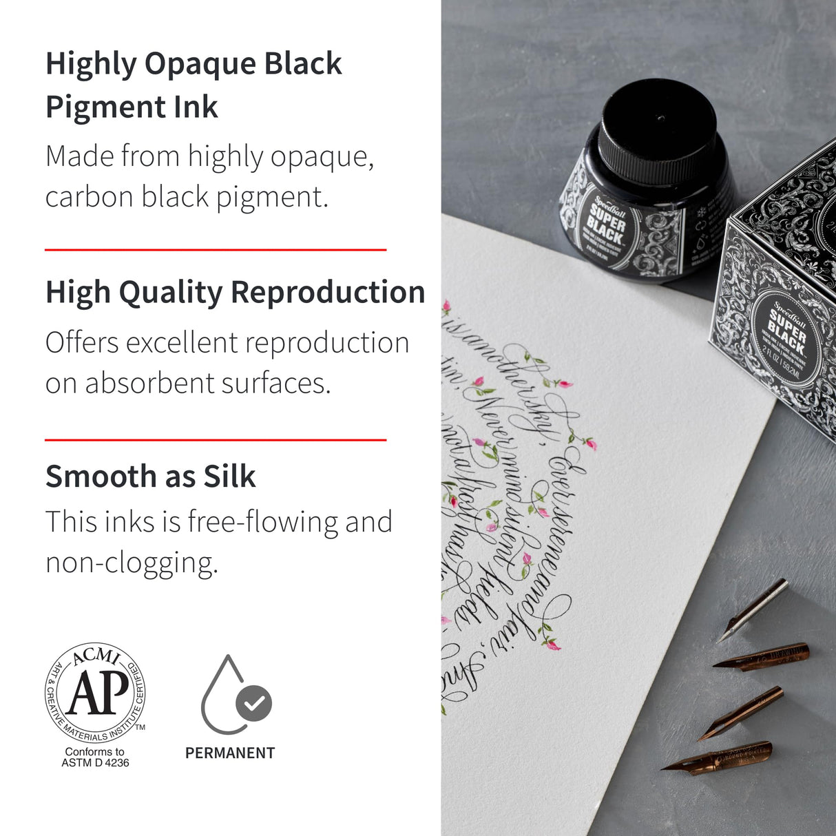 Speedball Super Black India Ink, 2-Ounce Speedball