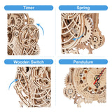 RoWood 3D Puzzles for Adults, Wooden Model Kits for Adults to Build, Birthday Gift for Adults & Teens (161 PCS)- Owl Clock RoWood