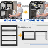 REIBII 72''H Garage Shelving Heavy Duty Garage Storage Shelves 2000LBS Heavy Duty Shelving Adjustable 5 Tier Metal Shelves for Storage Rack,Garage REIBII