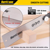 HURRICANE Japanese Pull Saw Hand Saw, 10 Inch (250mm) Flush Cut Saw Woodworking Tools, Double Edge Sided, SK 5 Flexible Blade, 6-10/18 TPI, Non-slip HURRICANE