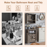 OKD Bathroom Wall Cabinet, Farmhouse Medicine Cabinet with Sliding Barn Door & Adjustable Shelves, Storage Cabinet Wall Mounted for Bathroom, OKD