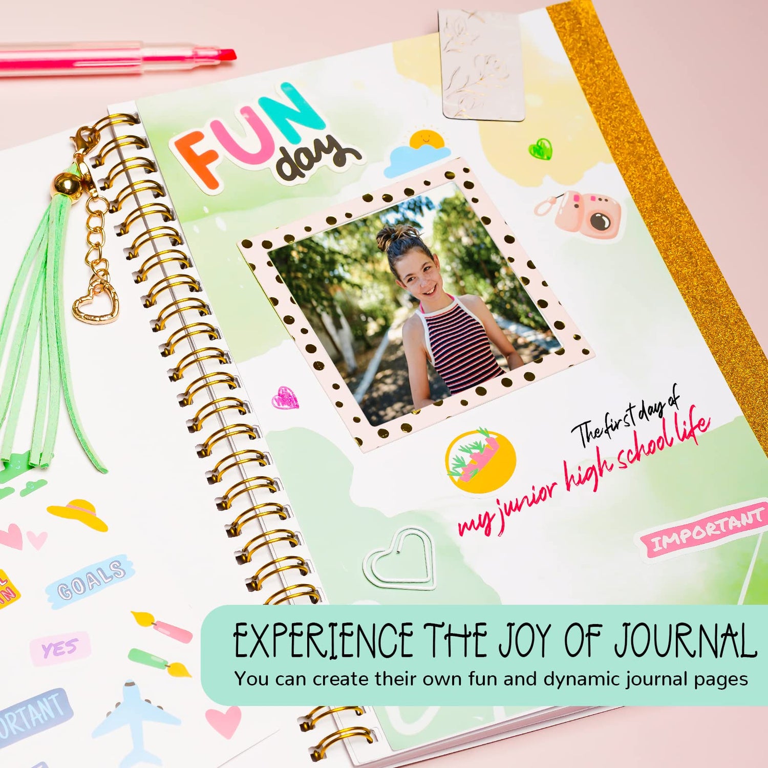 Gifts for Girls Age of 8 9 10 11 12 13 Years Old and Up, DIY Journal Set, Personalized Diary Stuff for Tweens Teens, Decorate Your Planner/Organizer, ABERLLS