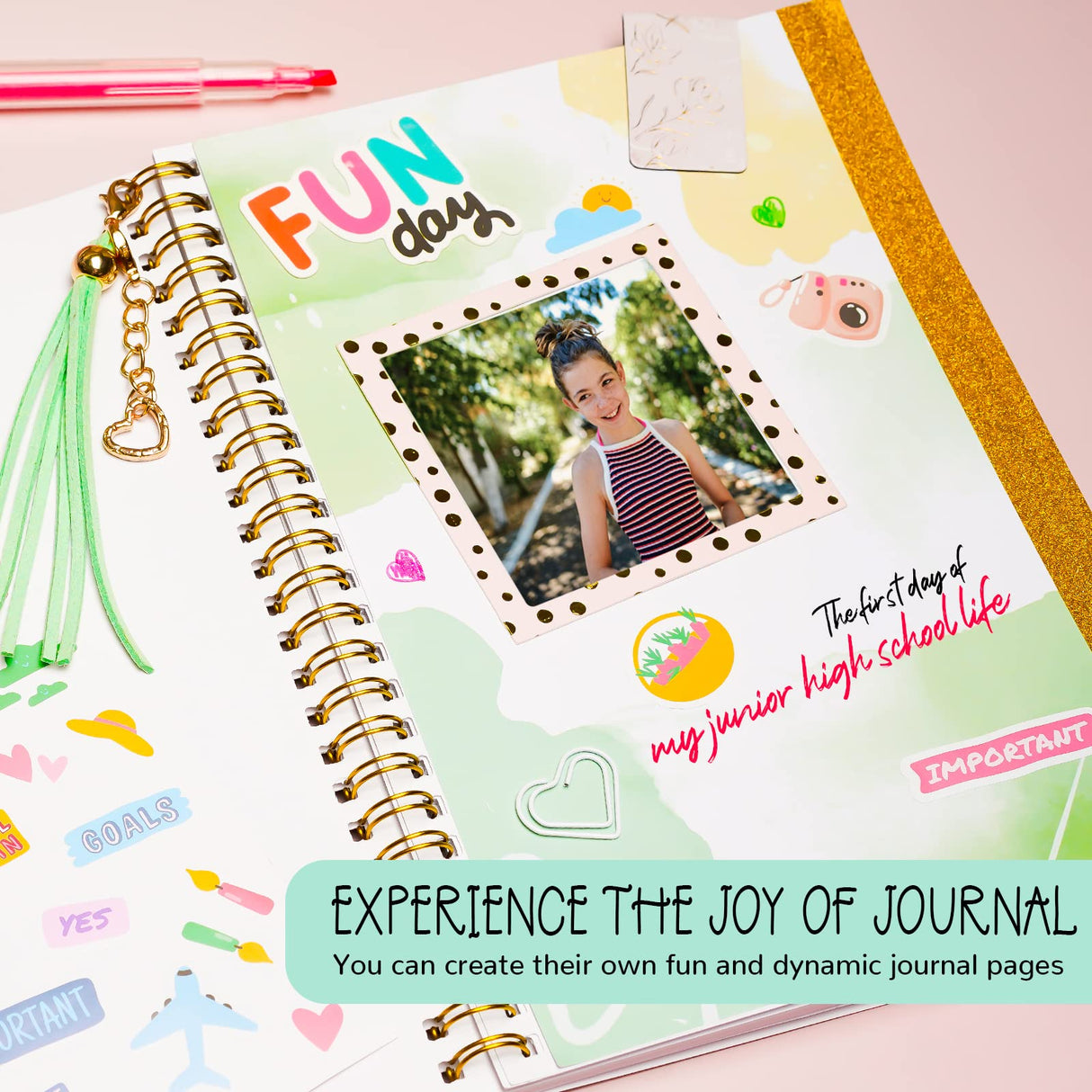 Gifts for Girls Age of 8 9 10 11 12 13 Years Old and Up, DIY Journal Set, Personalized Diary Stuff for Tweens Teens, Decorate Your Planner/Organizer, ABERLLS