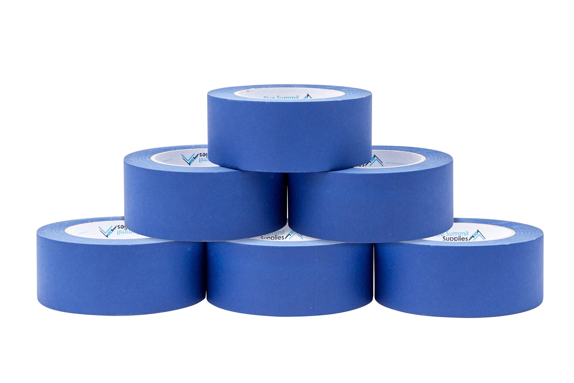 6 Pack 1.88 Inch Blue Painters Tape, Medium Adhesive That Sticks Well but Leaves No Residue Behind, 60 Yards Length, 6 Rolls, 360 Total Yards - WoodArtSupply