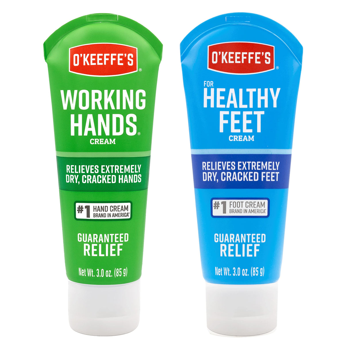 O'Keeffe's Working Hands Hand Cream, 3 Ounce Tube and Healthy Feet Foot Cream, 3 Ounce Tube O'Keeffe's
