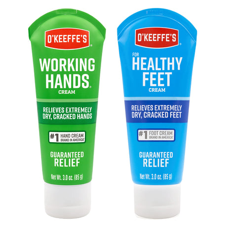 O'Keeffe's Working Hands Hand Cream, 3 Ounce Tube and Healthy Feet Foot Cream, 3 Ounce Tube O'Keeffe's