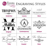 Custom Personalized Set of 4 Marble and Acacia Coasters for Drinks, Couples, Wedding Gift, New Home (Round Marble and Acacia) The Wedding Party Store