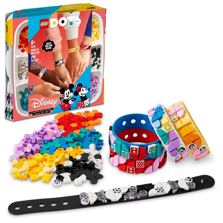 LEGO DOTS Disney Mickey & Friends Bracelets Mega Pack 41947 5in1 Crafts Set, DIY Toy Jewelry Making Kit for Kids, with Glitter and Minnie Mouse Tiles LEGO