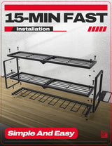 Amoowis Power Tool Organizer, Garage Organization with 7 Drill Holders, Tool Box Organizers and Storage Wall Mount, Metal Shelf Heavy Duty, Utility Amoowis