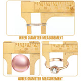 Konohan 2 Pcs Brass Vernier Caliper Pocket Caliper Handy Caliper Measuring Mini Tool Double Scale Sliding Gauge Metal Pocket Ruler for Bead Wire Konohan