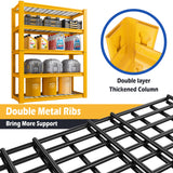 REIBII 72''H Garage Shelving Heavy Duty Loads 2000 LBS Garage Storage Shelves Heavy Duty Shelving 5 Tier Adjustable Metal Shelves for Storage Rack REIBII