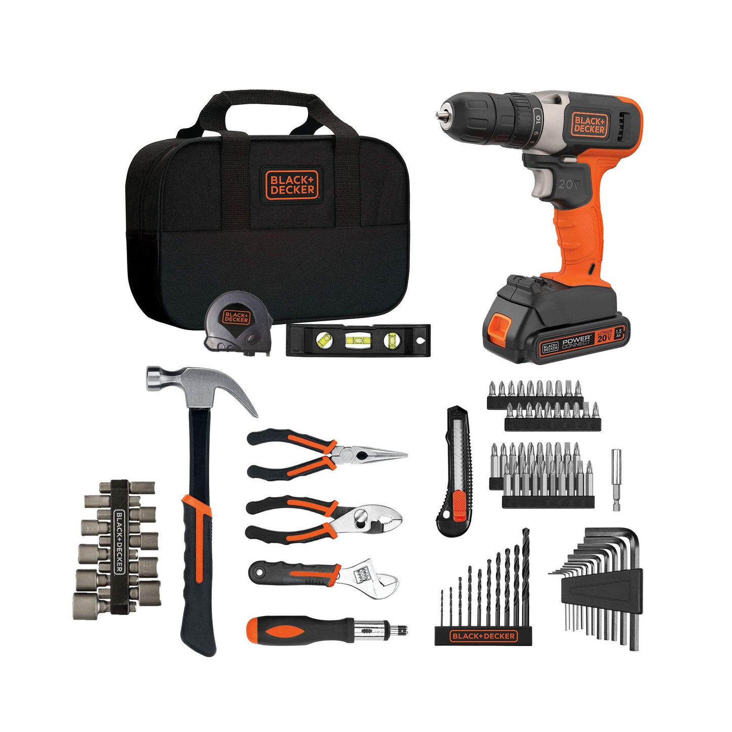 beyond by BLACK+DECKER Home Tool Kit with 20V MAX Drill/Driver, 83-Piece (BDPK70284C1AEV) - WoodArtSupply