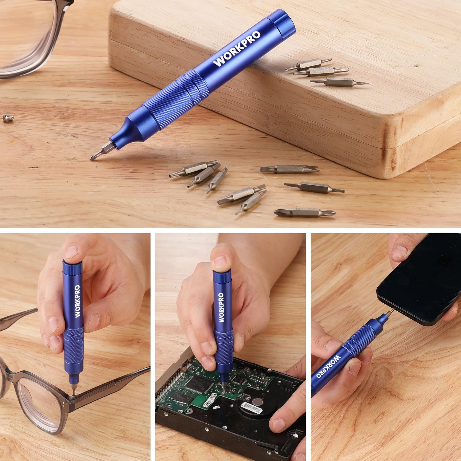 WORKPRO 24-in-1 Precision Screwdriver, Pen Style Multi-Bit Screwdriver, Glasses Screwdriver with S2 Steel Small Screwdriver Bits, Ideal for Eyeglass, WORKPRO
