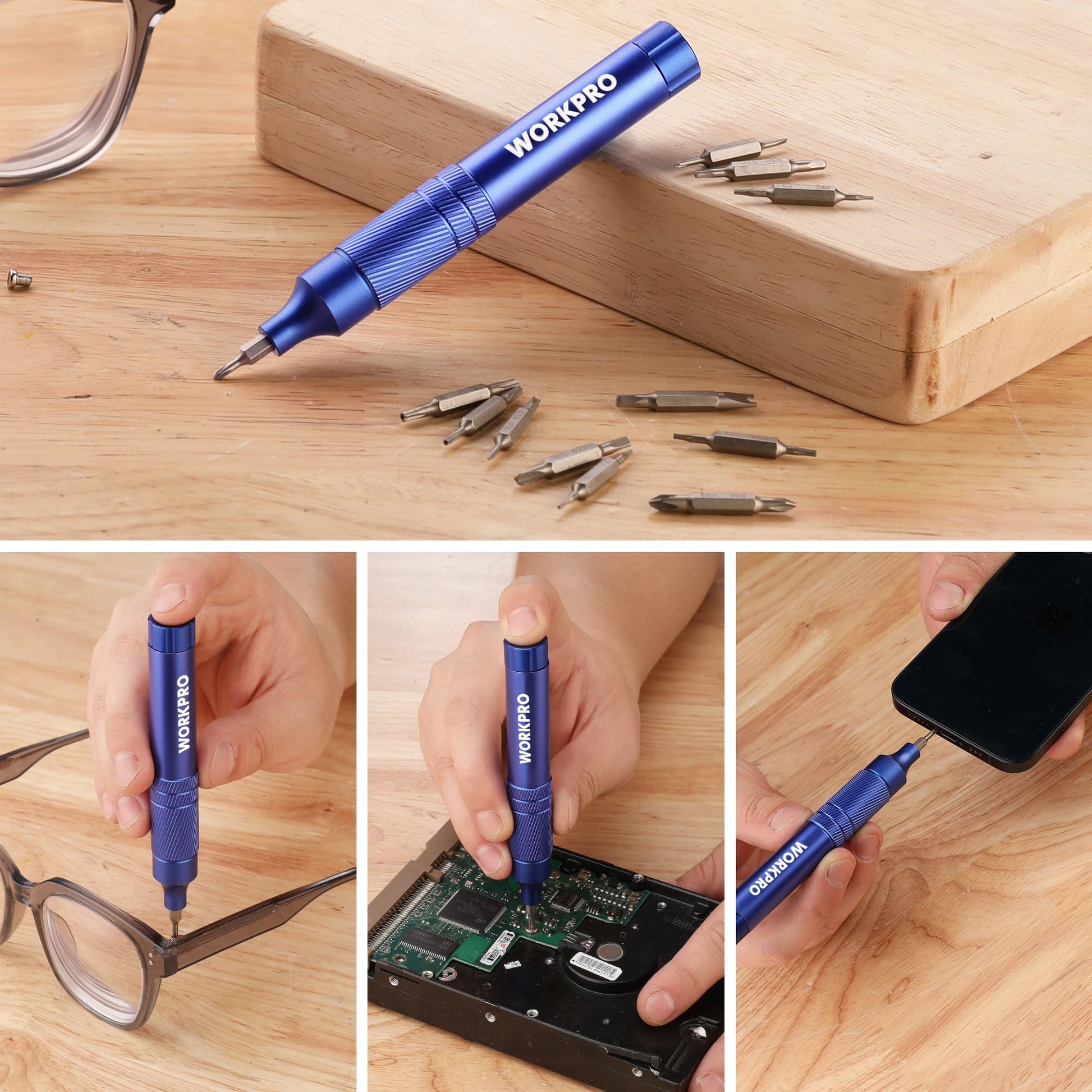 WORKPRO 24-in-1 Precision Screwdriver, Pen Style Multi-Bit Screwdriver, Glasses Screwdriver with S2 Steel Small Screwdriver Bits, Ideal for Eyeglass, - WoodArtSupply