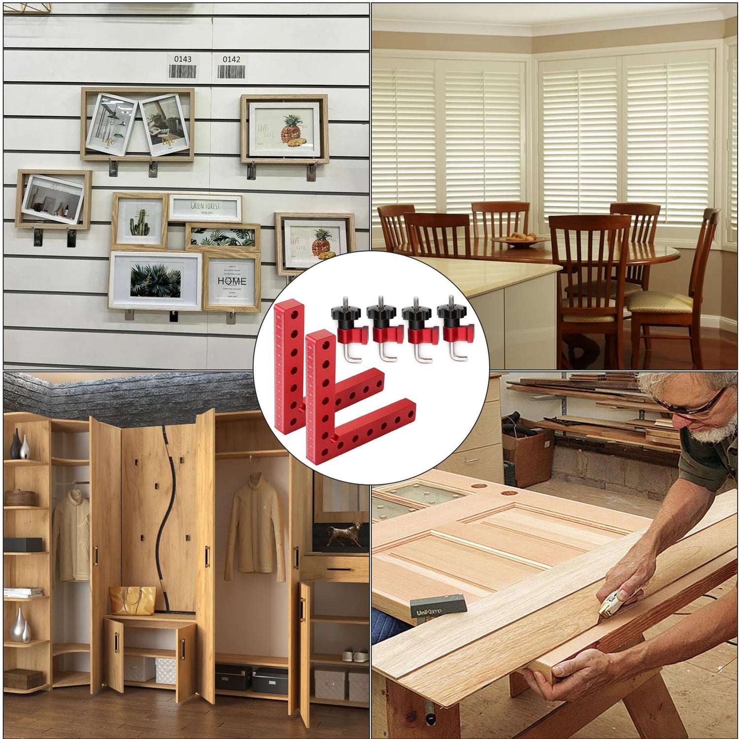 Utoolmart 90 Degree Positioning Squares Right Angle Clamps, Corner Clamps for Woodworking 5.5"x 5.5"(14 x 14cm), Aluminum Alloy Carpenter Clamping Utoolmart