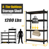 PrimeZone 4 Tier 36" W x 16" D x 55" H Storage Shelves - Adjustable Garage Storage Shelving, Heavy Duty Metal Storage Utility Rack Shelf Unit for PrimeZone