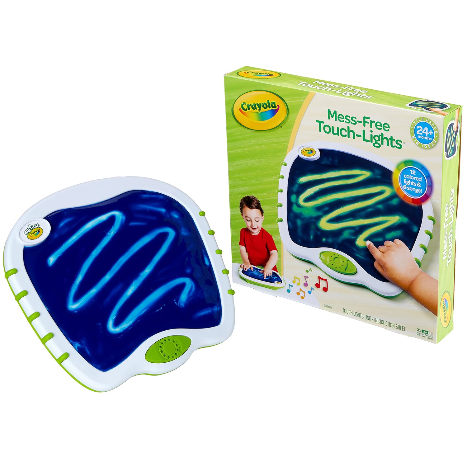 Crayola Toddler Touch Lights, Musical Doodle & Sensory Board, Sensory Toys for Toddlers, Mess Free Finger Painting, Ages 2+ Crayola
