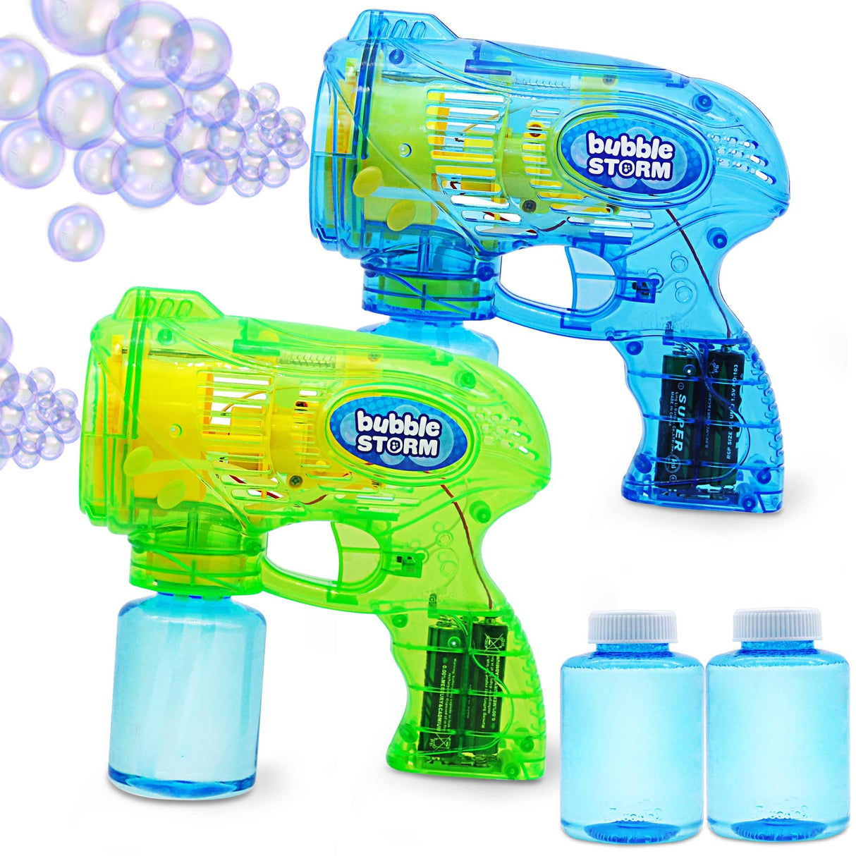 JOYIN 2 Bubble Guns Blaster Kit with 2 Bubble Solution for Kids, Automatic Bubble Maker Blower Machine, Bubble Blower for Bubble Party Favors, JOYIN