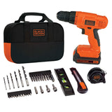 BLACK+DECKER 20V MAX Drill & Home Tool Kit, 34 Piece (BDCD120VA) , Orange BLACK+DECKER