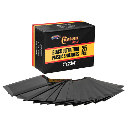 Custom Shop 4" x 2-3/4" (Pack of 25) Double Sided Black Plastic Ultra Flexible Filler Spreaders - WoodArtSupply