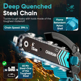 Mini Chainsaw, 6-Inch Chain saw with 2 Pack 2000mAh Batteries, Portable Handheld Chainsaw, Mini Chainsaw Cordless for Wood Cutting Tree Trimming DIY HOPTO