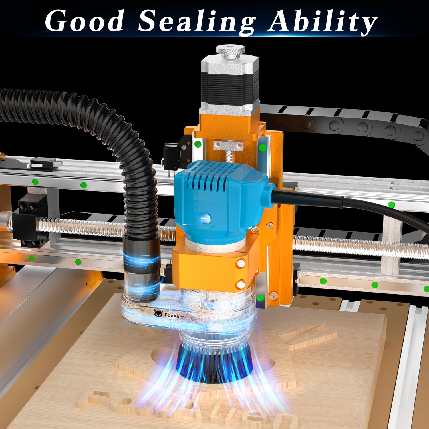 FoxAlien 69mm Diameter Dust Shoe for CNC Router Machine, Compatible with 52mm Spindle Motor and 65mm Router, Hose Diameter 38mm FoxAlien