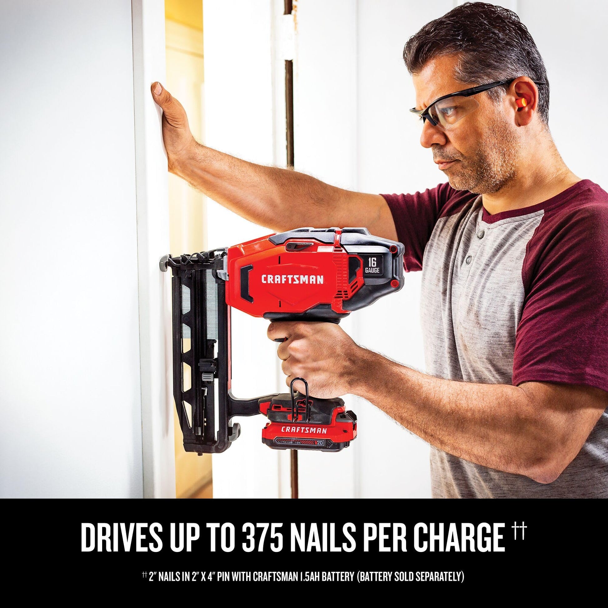 CRAFTSMAN V20 Cordless Finish Nailer, 16 Gauge, Bare Tool Only (CMCN616B) - WoodArtSupply