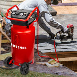 Craftsman Air Compressor, 20 Gallon Oil-Free 1.8 HP Max 175 PSI Pressure Two Quick Couplers Big Capacity, Red- CMXECXA0232043 Craftsman