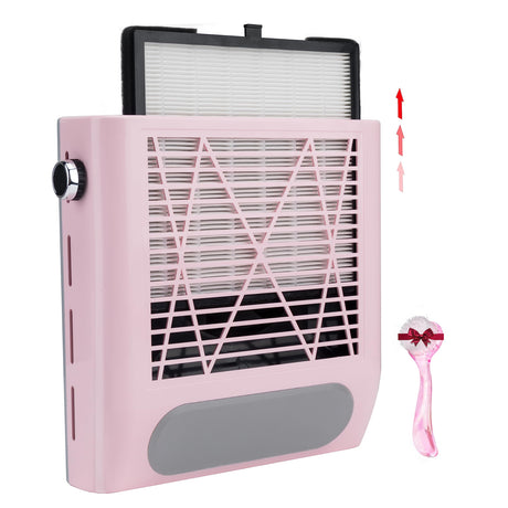 CoFashion Nail Dust Collector for Acrylic Nails Vacuum Machine 80W Adjustable Nail Vacuum Dust Collector Electric Nails Filter for Manicure Nail Fan CoFashion