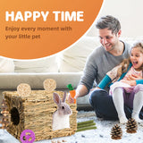 PStarDMoon Bunny Grass House-Hand Made Edible Natural Grass Hideaway Comfortable Playhouse for Rabbits, Guinea Pigs and Small Animals to Play,Sleep PStarDMoon