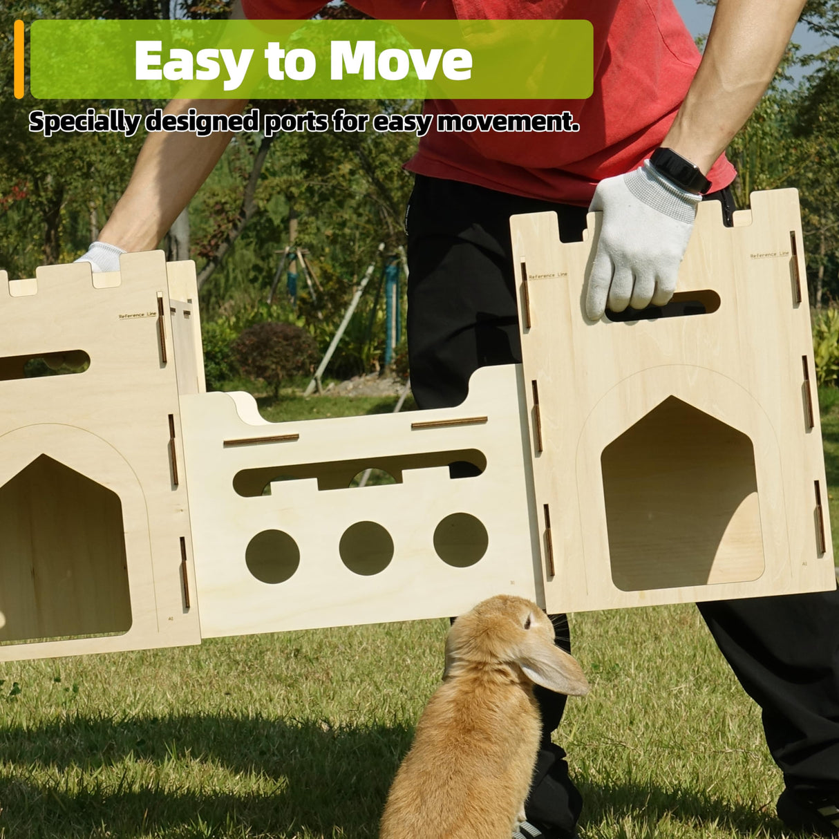 H1M9LX Extra Large Bunny Castle Toys Climbing Tower with Tunnel Hideout for Indoor Rabbits Ventilated Sturdy Enrichment Toys Habitat H1M9LX