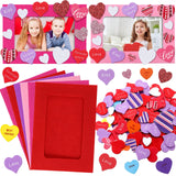 Ferraycle 232 Pieces Valentines DIY Picture Frames Craft Kit for Kids 32 Pieces Valentine Photo Frames with 200 Pieces Heart Shaped Foam Stickers for Ferraycle