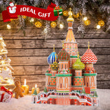 3D Puzzles for Adults & Kids St. Basil's Cathedral Building Set, Russia Cathedral Architecture Craft Model Kits, Educational 3D Jigsaw Puzzle Toy Hallisun