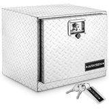 ARKSEN 18 Inch Heavy Duty Aluminum Diamond Plate Tool Underbody Box, Waterproof Square Truck Storage Organizer Chest for Pick Up Truck Bed, RV ARKSEN