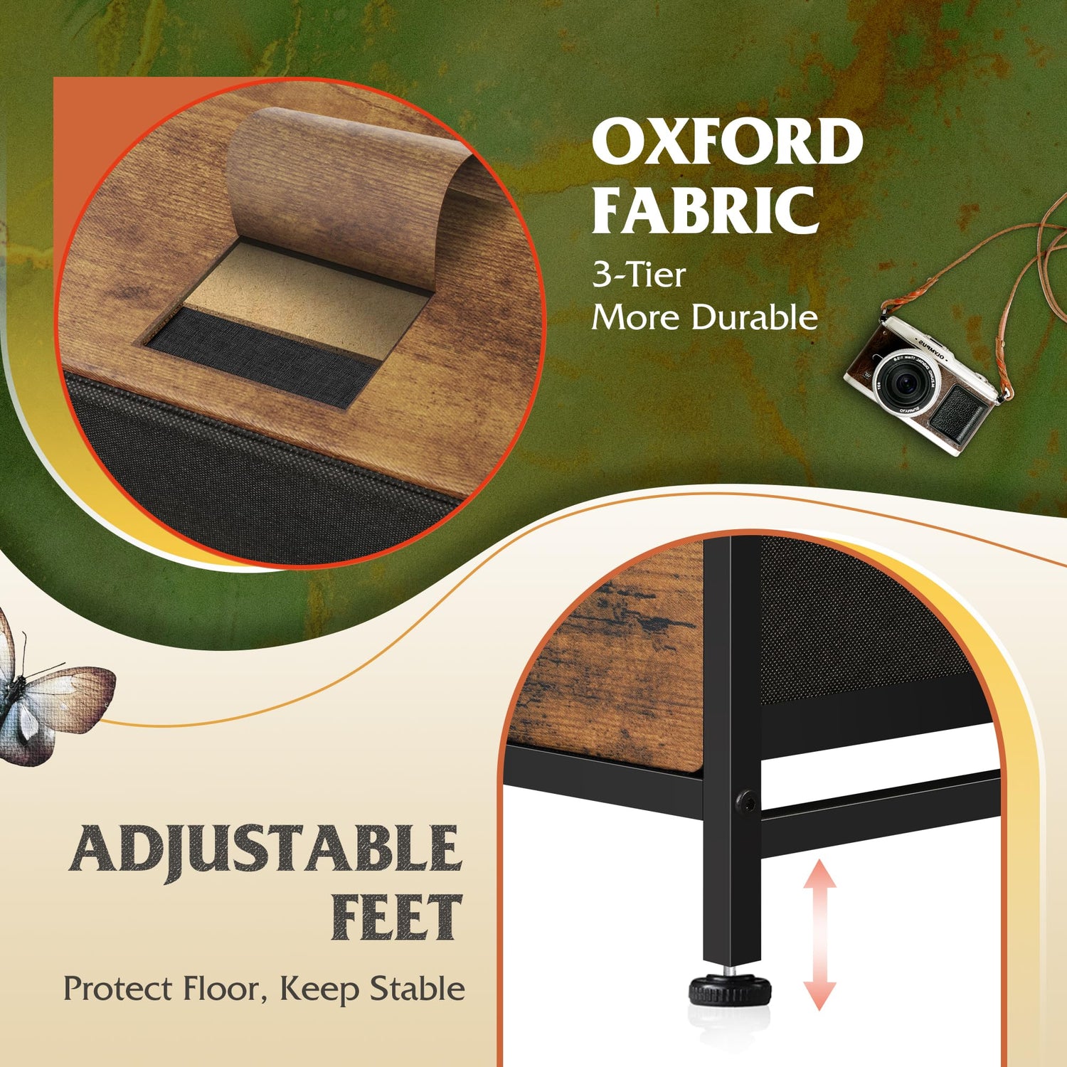 WLIVE 9-Drawer Dresser, Fabric Storage Tower for Bedroom, Hallway, Closet, Tall Chest Organizer Unit with Fabric Bins, Steel Frame, Wood Top, Easy WLIVE