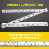 Perfect Measuring Tape Co. FR-72 Carpenter's Folding Rule Lightweight Composite Construction Ruler (Folding Yard Stick) with Easy-Read Inch Fractions PERFECT MEASURING TAPE