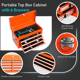 INTERGREAT Orange Tool Chest, 5-Drawer Rolling Tool Storage Cabinet with Detachable Top Tool Box, Tool Chest with Universal Lockable Wheels, Metal INTERGREAT