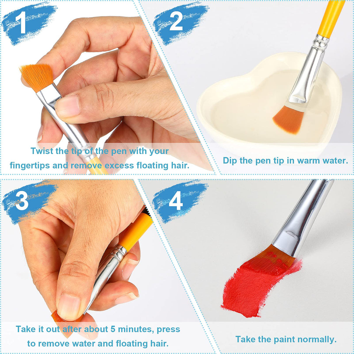 Paint Brush Acrylic Paint Brushes Angled Flat Art Paint Brush Set Small Artist Paint Brushes for Acrylic Craft, Watercolor, Oil, Gouache, Face Body Containlol