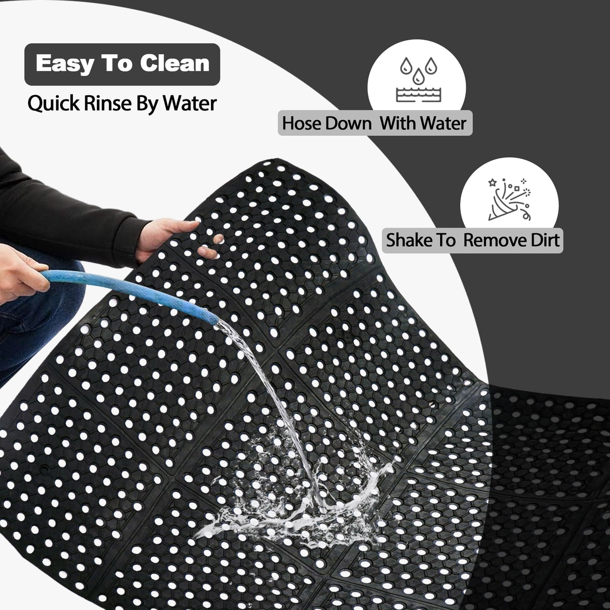 tonchean Rubber Drainage Floor Mat 83x35in Commercial Anti-Fatigue Rubber Floor Mats with Holes Restaurant Bar Floor Mat Heavy Duty Drainage Mat for tonchean