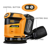 Random Orbital Sander Cordless Brushless Motor 6 Speeds Max 13500RPM, 5” Electric Sander with Dust Collector for Dewalt Battery, (Battery Not Nichilas