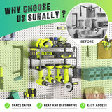 SUNALLY Power Tool Organizer, Power Drill Tool Holder, Heavy Duty Tool Shelf, 3 Layers Tool Rack Cordless Drill Holder, Floating Tool Shelf Wall SUNALLY