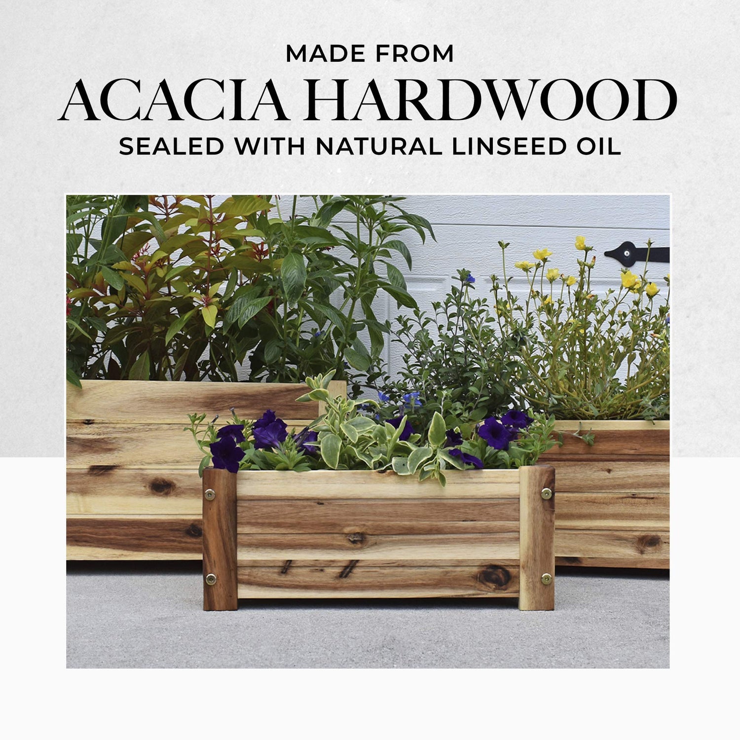 Avera Products | Raised Garden Bed | Rectangle Wood Planter Box | The Perfect Wooden Flower Box | 16" x 7.5" x 6.5" | Great Small Vegetable or Herb Avera Products