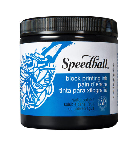 Speedball Water-Soluble Block Printing Ink, 8-Ounce Jar, Black Speedball